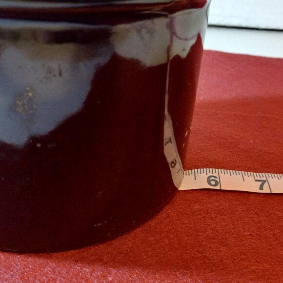 Vintage Medium Brown Crock with Lid Countrycore Grandmacore Butter/Cheese - Picture 7 of 10